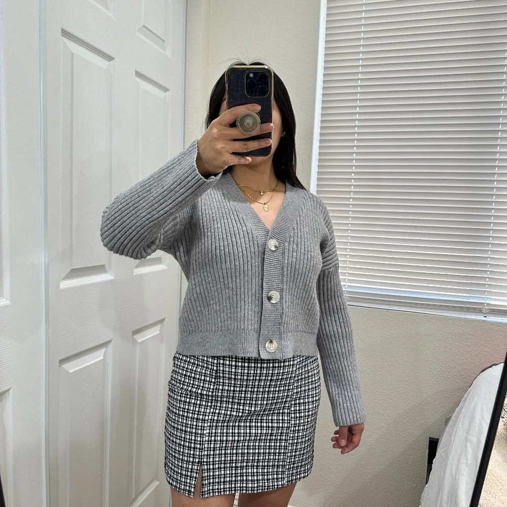 URBAN OUTFITTERS BDG DARREN SEERSUCKER NOTCHED MINI SKIRT